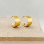 Γυναικεία Σκουλαρίκια Peebls Golden Texture Hoops
