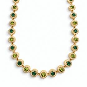 Κολιέ Peebls Chromatic Halo Emerald Lime Gold