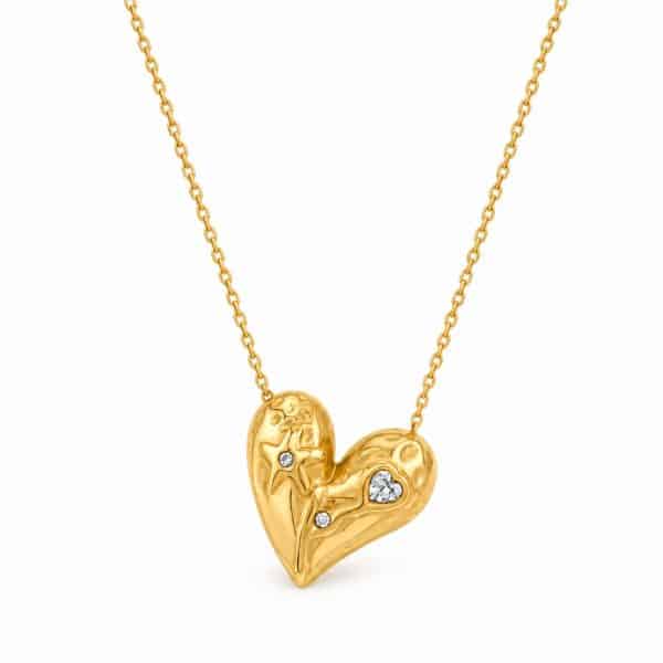 Γυναικείο Κολιέ Peebls Celestial Heart Gold