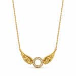 Γυναικείο Κολιέ Peebls Angel Wings Halo Gold