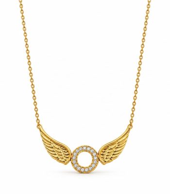 Γυναικείο Κολιέ Peebls Angel Wings Halo Gold
