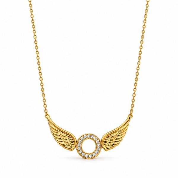 Γυναικείο Κολιέ Peebls Angel Wings Halo Gold