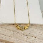 Γυναικείο Κολιέ Peebls Angel Wings Halo Gold