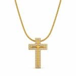 Γυναικείο Κολιέ Peebls Crystal Cross Gold
