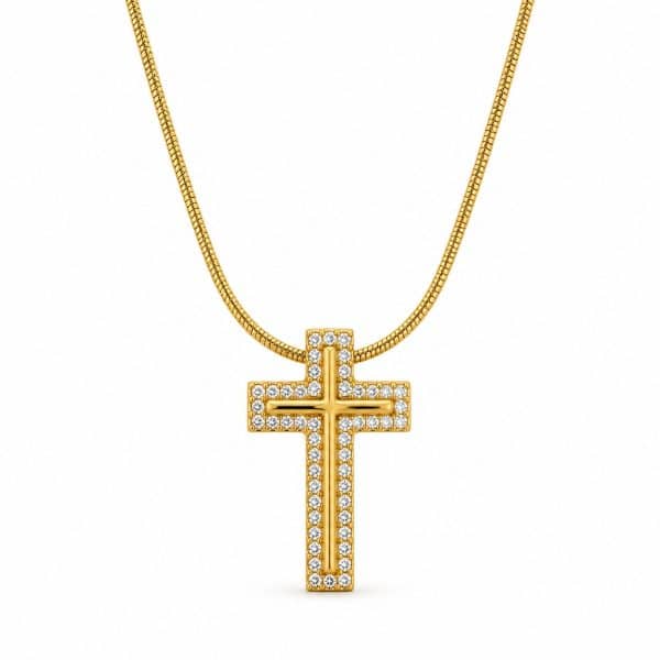 Γυναικείο Κολιέ Peebls Crystal Cross Gold