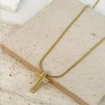 Γυναικείο Κολιέ Peebls Crystal Cross Gold