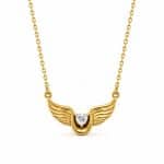 Γυναικείο Κολιέ Peebls Angel Wings Heart Gold