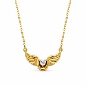 Γυναικείο Κολιέ Peebls Angel Wings Heart Gold