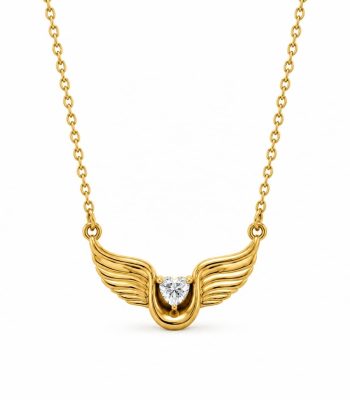 Γυναικείο Κολιέ Peebls Angel Wings Heart Gold