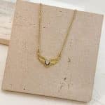 Γυναικείο Κολιέ Peebls Angel Wings Heart Gold