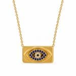 Γυναικείο Ατσάλινο Κολιέ Peebls Evil Eye Blue Gold