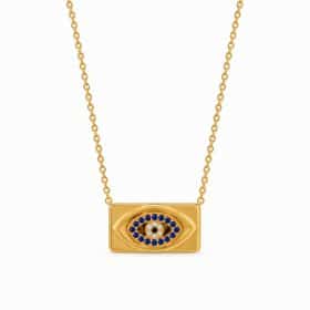 Γυναικείο Ατσάλινο Κολιέ Peebls Evil Eye Blue Gold