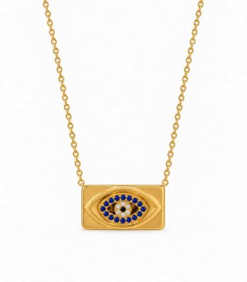 Γυναικείο Ατσάλινο Κολιέ Peebls Evil Eye Blue Gold