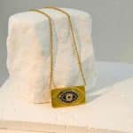 Γυναικείο Ατσάλινο Κολιέ Peebls Evil Eye Blue Gold