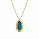 Γυναικείο Ατσάλινο Κολιέ Peebls Emerald Stone Gold