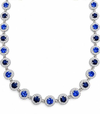 Κολιέ Peebls Chromatic Halo Ocean Blue Silver