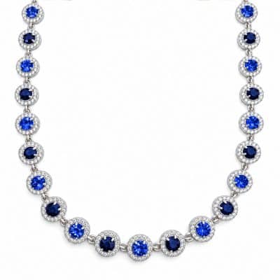 Κολιέ Peebls Chromatic Halo Ocean Blue Silver