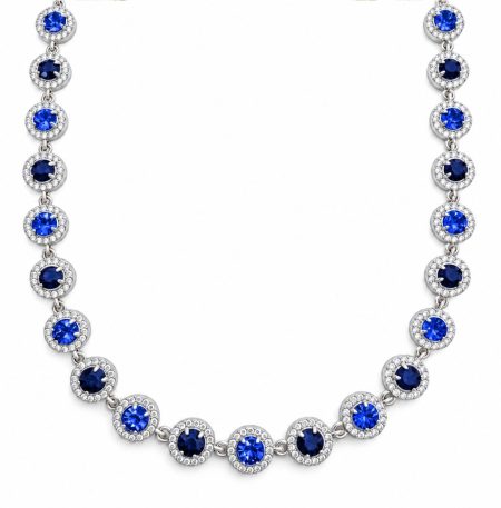 Κολιέ Peebls Chromatic Halo Ocean Blue Silver