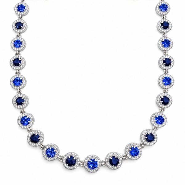 Κολιέ Peebls Chromatic Halo Ocean Blue Silver