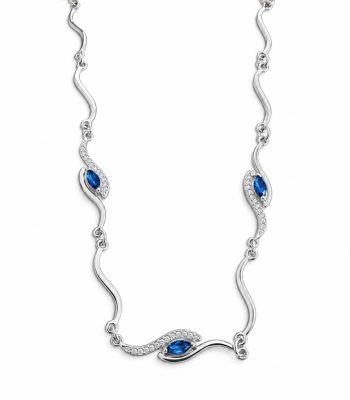 Κολιέ Peebls Radiant Wave Ocean Blue Silver