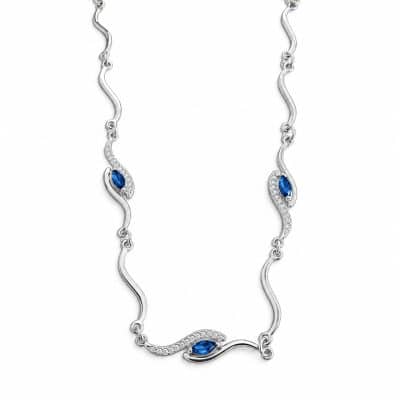 Κολιέ Peebls Radiant Wave Ocean Blue Silver