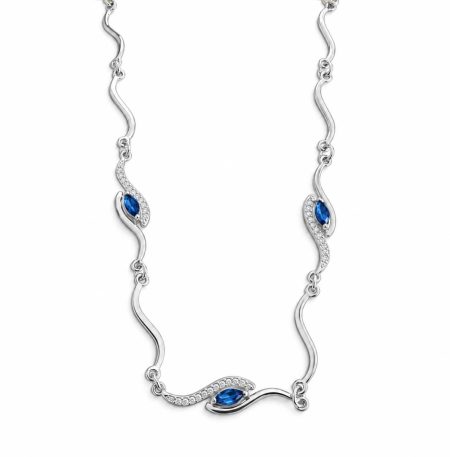 Κολιέ Peebls Radiant Wave Ocean Blue Silver
