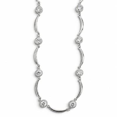Κολιέ Peebls Luminous Arc Crystal Silver