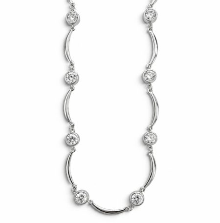 Κολιέ Peebls Luminous Arc Crystal Silver