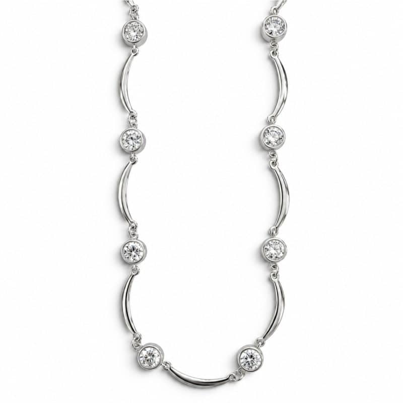 Κολιέ Peebls Luminous Arc Crystal Silver