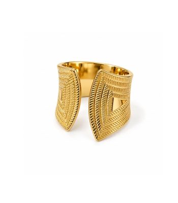 Ατσάλινο Δαχτυλίδι Peebls Golden Geometry Gold