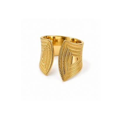 Ατσάλινο Δαχτυλίδι Peebls Golden Geometry Gold