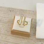 Ατσάλινο Δαχτυλίδι Peebls Pearl Shine Gold