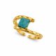 Ατσάλινο Δαχτυλίδι Peebls Turquoise Stone Gold