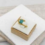 Ατσάλινο Δαχτυλίδι Peebls Turquoise Stone Gold