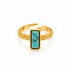 Ατσάλινο Δαχτυλίδι Peebls Turquoise Line Gold