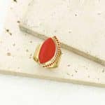 Ατσάλινο Δαχτυλίδι Peebls Red Flame Gold