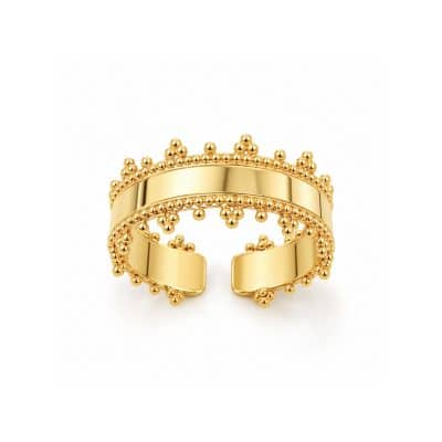 Ατσάλινο Δαχτυλίδι Peebls Golden Crown Gold