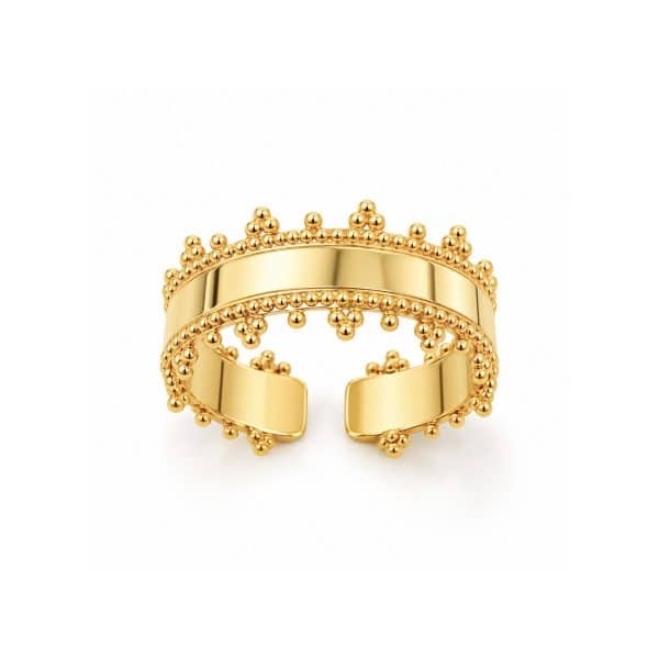 Ατσάλινο Δαχτυλίδι Peebls Golden Crown Gold