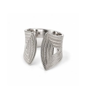 Ατσάλινο Δαχτυλίδι Peebls Golden Geometry Silver