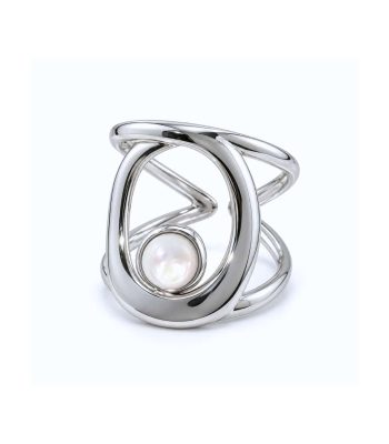 Ατσάλινο Δαχτυλίδι Peebls Pearl Orbit Silver