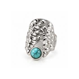 Ατσάλινο Δαχτυλίδι Peebls Turquoise Texture Silver